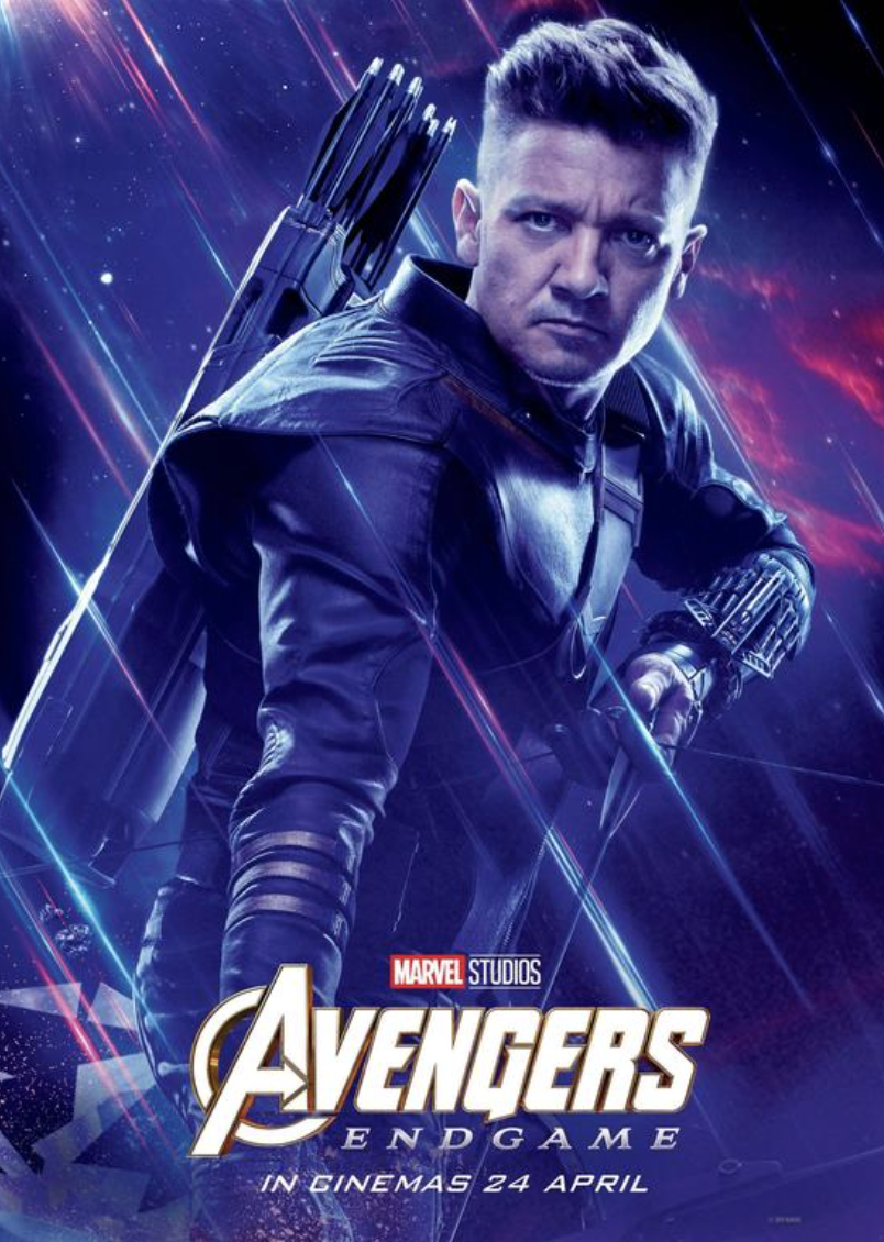 (Hawkeye in endgame) First Introduced As A Villain. His Bow Has A 250 Pound Draw Weight. He Was Orphaned At A Young Age.  Inspired By Iron Man. Black Widow Seduced And Manipulated Him. He Had The Hots For Scarlet Witch.  Chairman Of The West Coast Avengers.